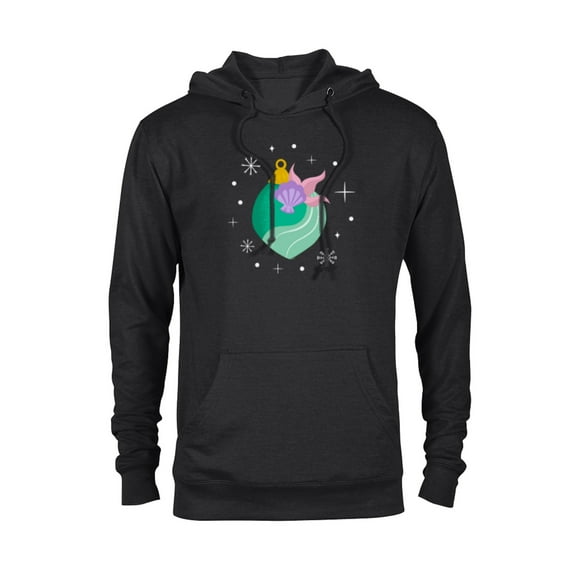 Disney Princess Ariel Mermaid Holiday Christmas Ornament - Pullover Hoodie for Adults - Customized-Black