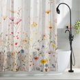 thumbnail image 2 of Country Colorful Flower Leaves on Vintage Shower Curtain for Bathroom, Summer Floral Waterproof Shower Curtains Washable Quick Dry with Hooks Bathtub Curtains 72x72IN, 2 of 9