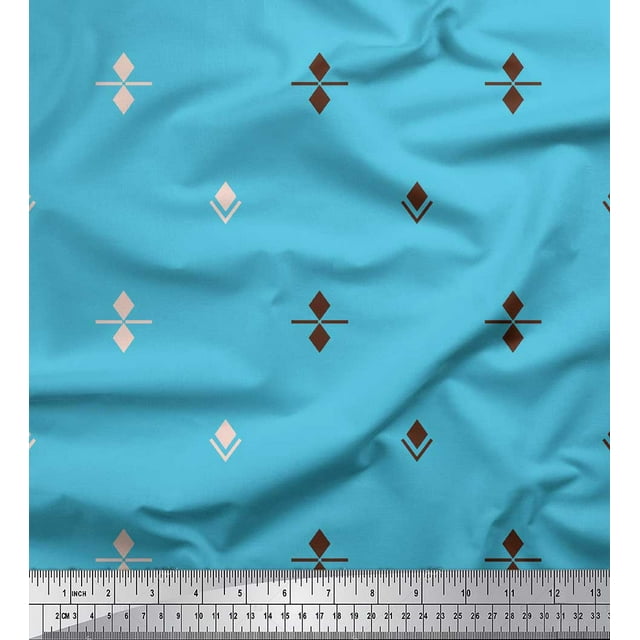 Soimoi Tissu de Rayonne Bleue Butidar Jamdani Tissu Imprimé par la Cour 56 Pouces de Large