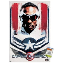 Marvel Falcon and Winter Soldier - Falcon Illustration Wall Poster with Pushpins, 22.375" x 34"