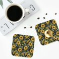thumbnail image 4 of Yiaed Sunflowers Print Leather Coasters for Drinks - Cup Coasters Coffee Table Kitchen Table Bar, Home & Office Gifts Handmade Drink Coasters-Square, 4 of 6