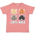 thumbnail image 3 of Inktastic Cats Rule with Cat Heads Boys or Girls Toddler T-Shirt, 3 of 5