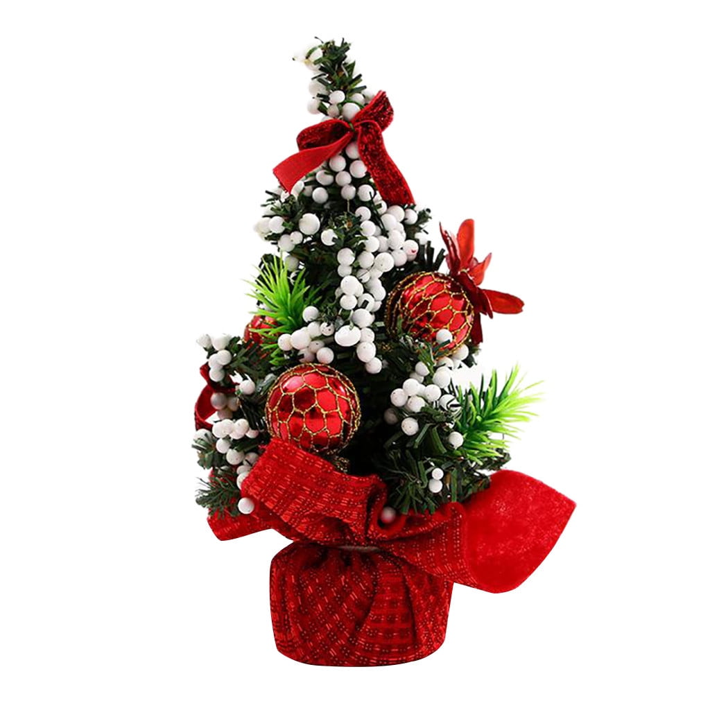 20cm Mini Christmas Tree Desktop Ornament Festival Holiday Xmas Party Decor Gift 
