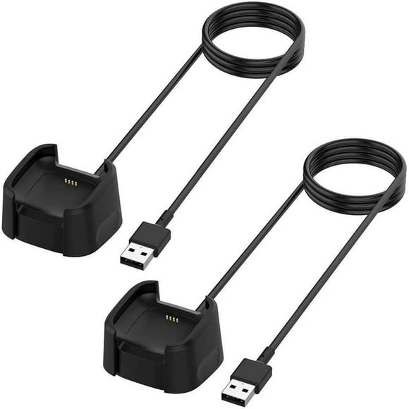 MYKOMI Charger Compatible with Fitbit Versa 2, Replacement Charging Cable Dock with 3.3ft USB Cord Compatible with Fitbit Versa 2 Smart Watch [2 Pack]