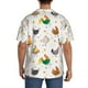 thumbnail image 3 of Balery Funny Chicken Camisa Casual de Manga Corta con Botones para Hombre, Texturizada, Estilo Cubano, para Playa, Verano-Small, 3 of 5