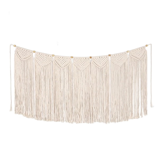 Tapiz de borlas de macramé, tapiz colgante de pared, arte geométrico elegante, decoración de borlas, decoración de pared para boda, dormitorio,