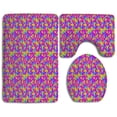 thumbnail image 1 of JSDART Funky 3 Piece Bathroom Rugs Set Bath Rug Contour Mat and Toilet Lid Cover, 1 of 2