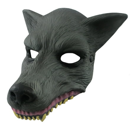 Adult Foam Gray Wolf Dog Canine Face Mask Werewolf Unisex Halloween Accessory