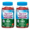 Digestive Advantage Daily Probiotic + Prebiotic Fiber, For Digestive & Immune Health, Strawberry Flavor - 60 Gummies (Pack of 2)