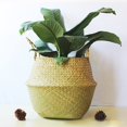 thumbnail image 2 of Panier Rond en Herbe de Mer Naturelle Tissé avec Poignée pour Rangement Pliable Pots de Fleurs de Pique-Nique Jouet (Naturel), 2 of 7