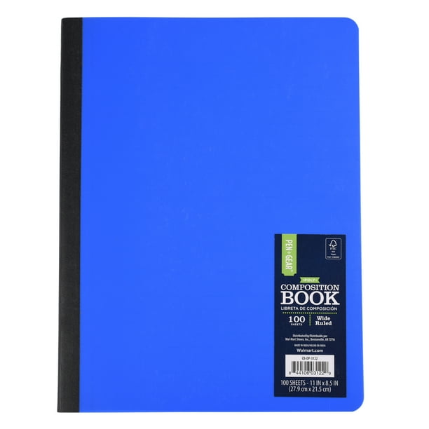 Pen + Gear Poly Composition Book, Wide Ruled, 100 Pages, Blue Walmart