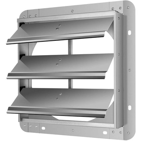 

iPower 16-inch Square Aluminum Automatic Gravity Shutter Louver Vent Silver