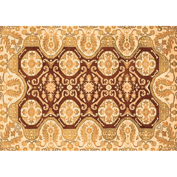 Ahgly Company Indoor Rectangle Oriental Orange Traditional Area Rugs, 3' x 5'