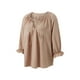thumbnail image 2 of VISgogo Camisa holgada informal para mujer, blusas peplum de manga larga con cuello en V de color sólido, S/M/L/XL VISgogo moda, 2 of 9