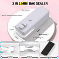 thumbnail image 3 of Scelleuse de Sacs, Mini Scelleuse de Sacs 3 en 1 avec Coupeur et Aimant, Machine de Scellage sous Vide Rechargeable Mini Puce Gris, 3 of 7