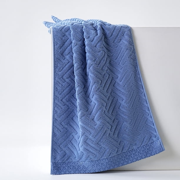XmhyTop-A Toallas de 34 x 74 cm, suaves toallas de algodón para invitados, absorbentes, para uso diario y limpieza facial, color azul.