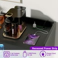 thumbnail image 7 of Homieasy Assembled Wine Bar Cabinet with Power Outlet and LED Lights, Wood Black, 7 of 7