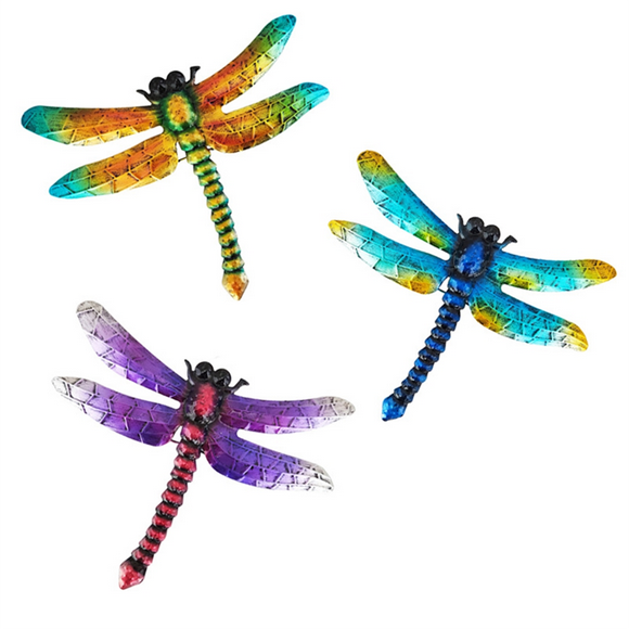 3Pcs Dragonfly Wall Hanging Metal Dragonfly Wall Decor Decoraciones Wall Art Decor Garden Wall Art Adornment Room Decor