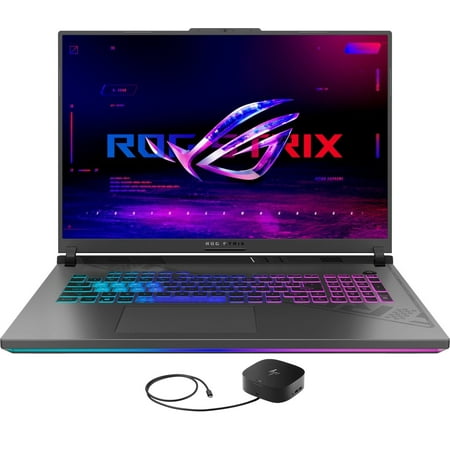 ASUS ROG Strix G18 Gaming/Entertainment Laptop (Intel i9-13980HX 24-Core, 18in 240Hz Wide QXGA (2560x1600), GeForce RTX 4080, Win 11 Home) with G2 Universal Dock