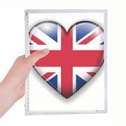 Union Jack Heart-shaped Britain UK Flag Notebook Loose Diary Refillable Journal Stationery