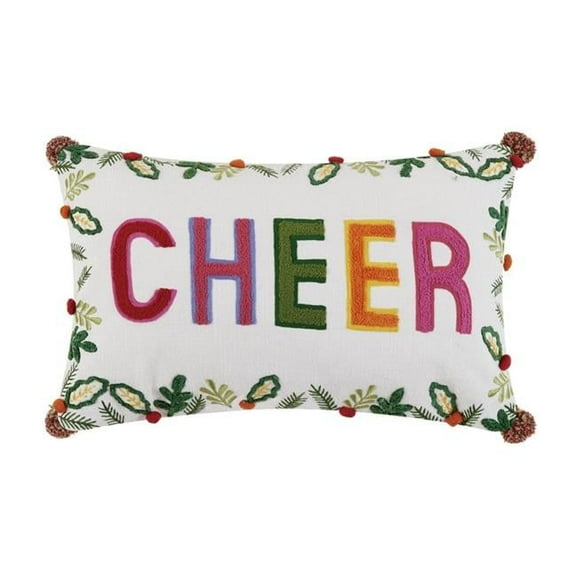12 x 18 in. Cheer Embroidered Decorative Pillow