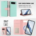 thumbnail image 6 of For Google Pixel 10 Pro XL RFID Blocking Protective Purse 2-in-1 Detachable Bicolor Wallet Case Magnetic Flip Cover Multi-Card Slots Pocket With Wrist Strap Phone Case,Green,For Pixel 10 Pro XL, 6 of 7