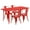 Red, variant on Flash Furniture Commercial Grade 31.5" x 63" Rectangular Orange Metal Indoor-Outdoor Table Set with 4 Stack Chairs