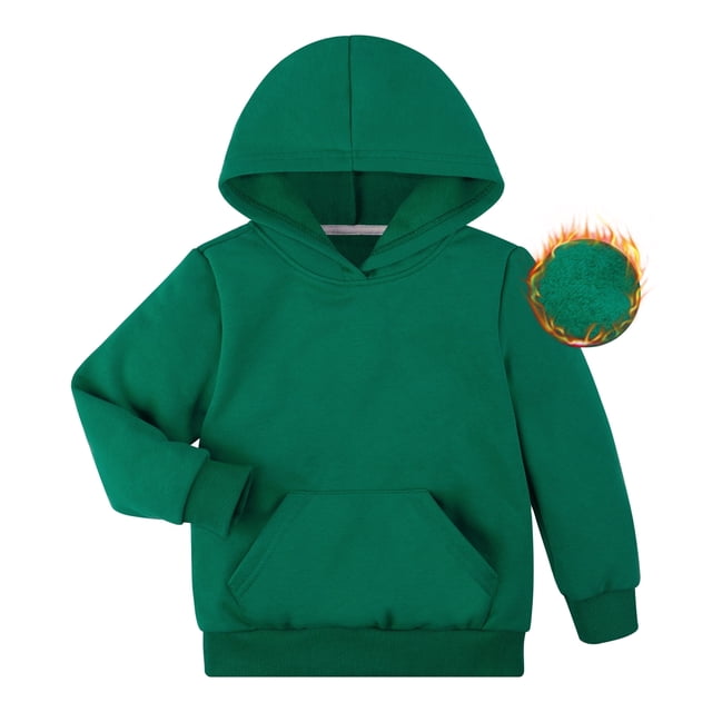 BIG ELEPHANT Sudadera con Capucha para Niño de Forro Polar Tipo Pulóver, Sudaderas con Capucha de Manga Larga Cálidas con Bolsillo para Niños