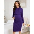 thumbnail image 3 of Long Sleeve Maternity Dresses for Women Pocket Sweatshirts for Women Nursing Breastfeeding Dresses, 3 of 5