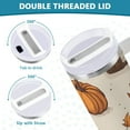thumbnail image 3 of Yayeee 30oz Stainless Steel Tumbler with Straw and Handle Double-Wall Insulated Travel Water Bottle, Fall Pumpkin Pattern, 3 of 8