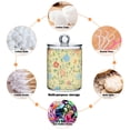 thumbnail image 6 of Yayeee 2 Pack Qtip Holder Bathroom Cotton Swab Canister with Lid Clear Dispenser Set, Colorful Flower, 6 of 6