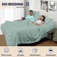 thumbnail image 6 of SGI Bedding 28" King Split Top Flex Head sheet 100% Egyptian Cotton Sheet Set - 600 Thread Count Flex Top Sheet for Adjustable Bed 4 Piece Sheet Set 15" Deep for Sleep Number bed - Aqua Green, 6 of 7
