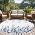 thumbnail image 4 of Round Rugs 5Ft, Spring Blue Eucalyptus Round Area Rug Washable Indoor Throw Carpet, Botanical Green Leaf Country Soft Non Slip Circle Rug for Cabinet Bathroom Home Decor Aesthetic, 4 of 8