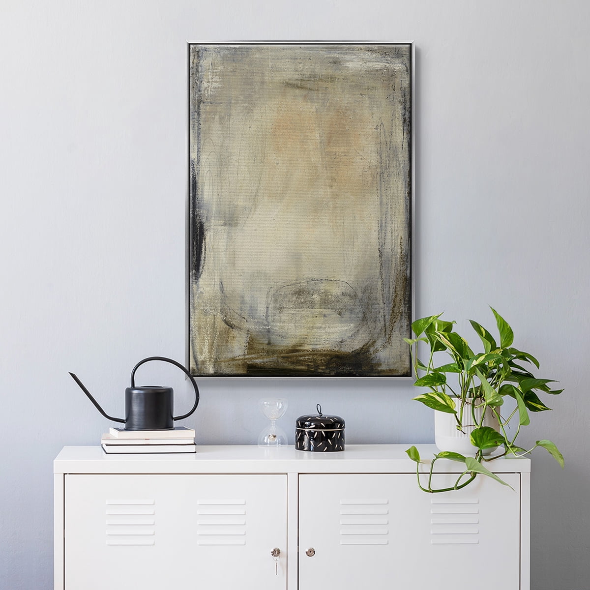 This is the Picture Framed Premium Gallery Wrapped Canvas - Ready to Hang - 27 x 41 - Silver Floating Frame