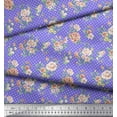 thumbnail image 3 of Soimoi Cotton Voile Fabric Dot,Leaves & Peony Floral Fabric Prints By Yard 56 Inch Wide, 3 of 3