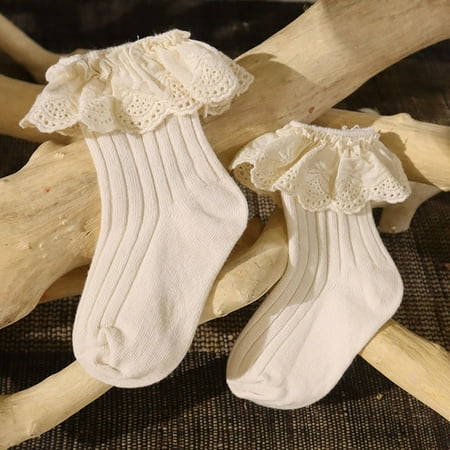 

DancePeanut Fashion Baby Socks Children s Solid Color Striped Lace Princess Style Sock Autumn Winter Newborn Girls Middle Tube Cotton