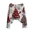 thumbnail image 5 of yardsong Imitation Knitted Shirts Sweater for Women - Christmas Boat Neck Long Sleeve Xmas Tree Graphic Holiday Pullover Tops Red,M, 5 of 5