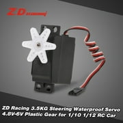 ZD Racing 3.5KG Steering Servo 4.8V- 0.10sec/60° Gear Waterproof Servo for 1/10 1/12 RC Car