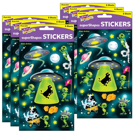 UPC: 0194629111039 | TREND Alien Antics Large superShapes Stickers 80 Per Pack 6 Packs
