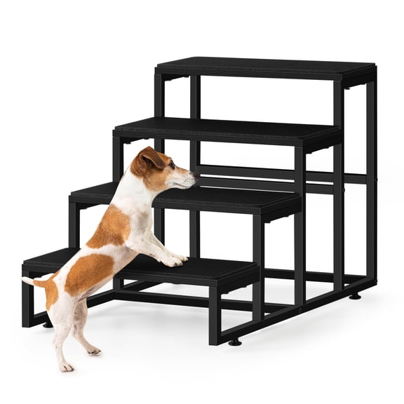 Pet Stairs for High Bed, Dog Stairs for Small Dogs Black Pet Bed Steps for Large Dogs
