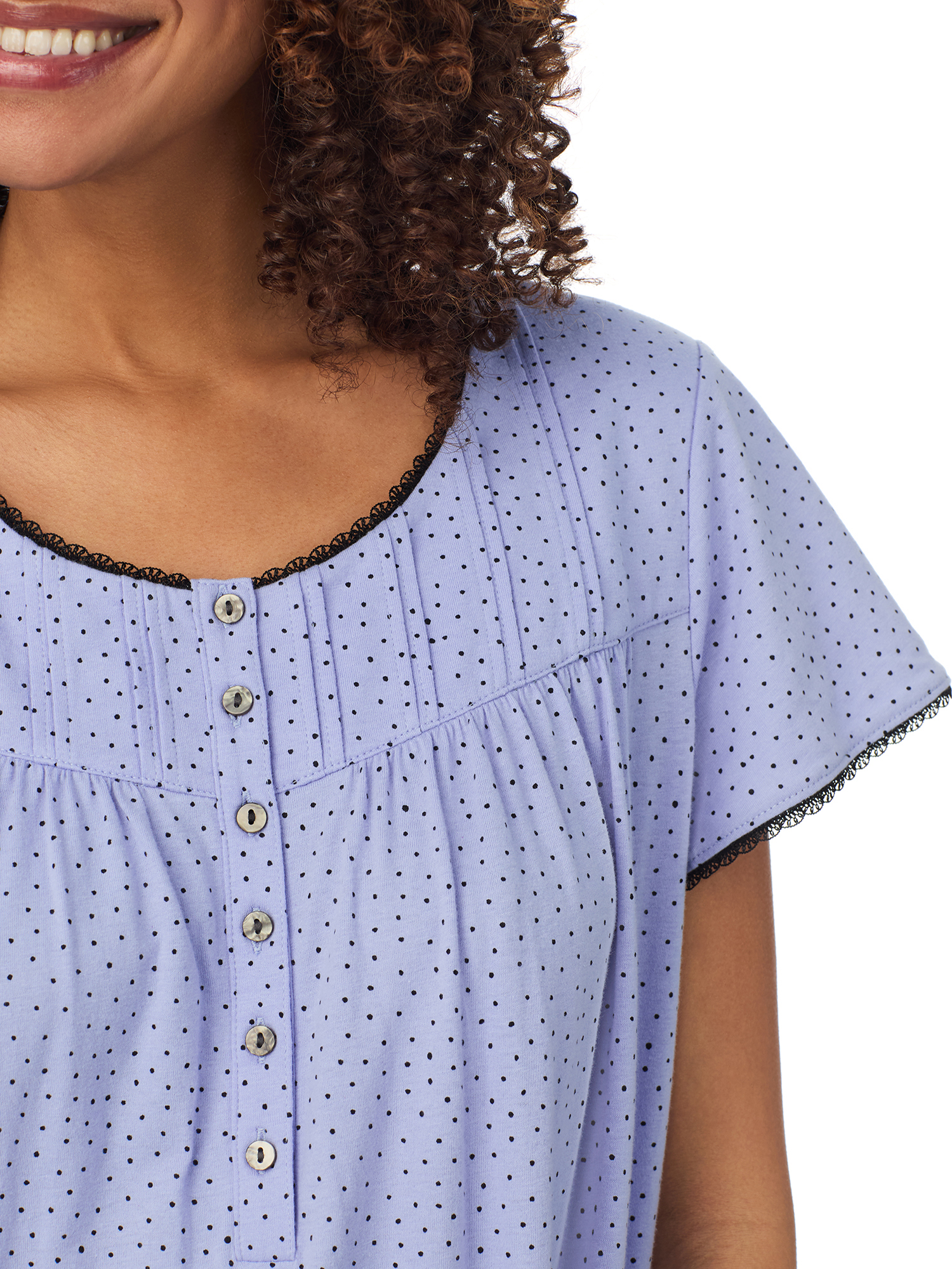 Aria 100% Cotton Short Sleeve Scoop Neck Nightgown with Pockets, Women’s sizes S-5X