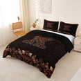 thumbnail image 3 of Erosebridal Brown Leopard Print Queen Duvet Cover Set for Girls Women, Monogrammed X Bedding, Black Reversible 3pcs, 1 Duvet Cover and 2 Pillowcases (No Comforter), 3 of 6