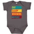 thumbnail image 3 of Inktastic Woodworking Eat Sleep Woodwork Repeat Boys or Girls Baby Bodysuit, 3 of 5