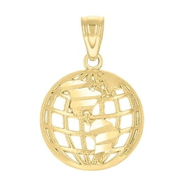 Small 14k Yellow Gold Eagle Globe Anchor Pendant Charm, Made in