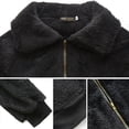 thumbnail image 6 of FANCYINN Womens Teddy Cropped Faux Fur Jacket Furry Lapel Coat Zip Up With Pockets Warm Winter Black XXL, 6 of 7