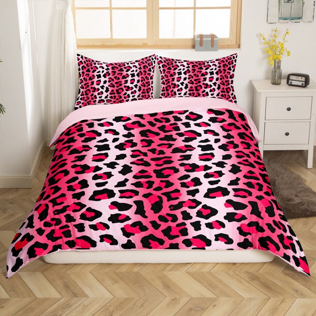 Erosebridal Housse de Couette à Imprimé Animal Grand Lit, Literie Léopard Guépard Format Grand Lit, Décor Faune de Jungle, Réversible