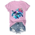 thumbnail image 5 of jowamay Womens Sea Turtle T Shirt Crew Neck Casual Graphic Tees Summer Hawaiian Tops Short Sleeve for Travel Vacation, 5 of 8