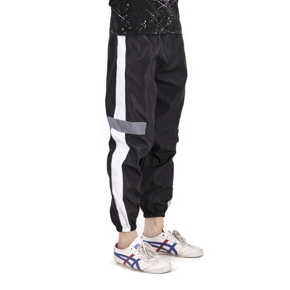 FANNYC Mens Active Pants Side Reflective Stripes Track Pants Street Dance Hip Hop Pants Juniors Casual Jogger Drawstring Sweatpants Long Trousers Unisex