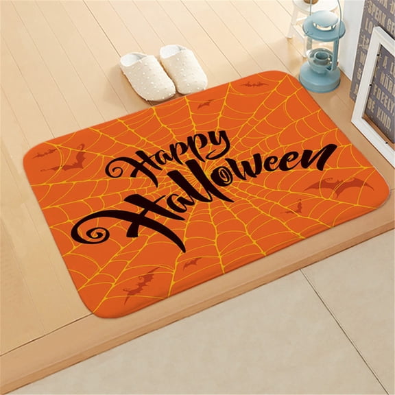 Stijggn Halloween Bath Mat Halloween Decorations Home Decor Low-Profile Kitchen Rugs for Floor for Front Door, Living Room, Bedroom, K-ids' Room