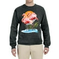 thumbnail image 2 of Wild Bobby, Flamingo Love Print, Animal Lover, Unisex Crewneck Graphic Sweatshirt, Heather Black, X-Large, 2 of 4